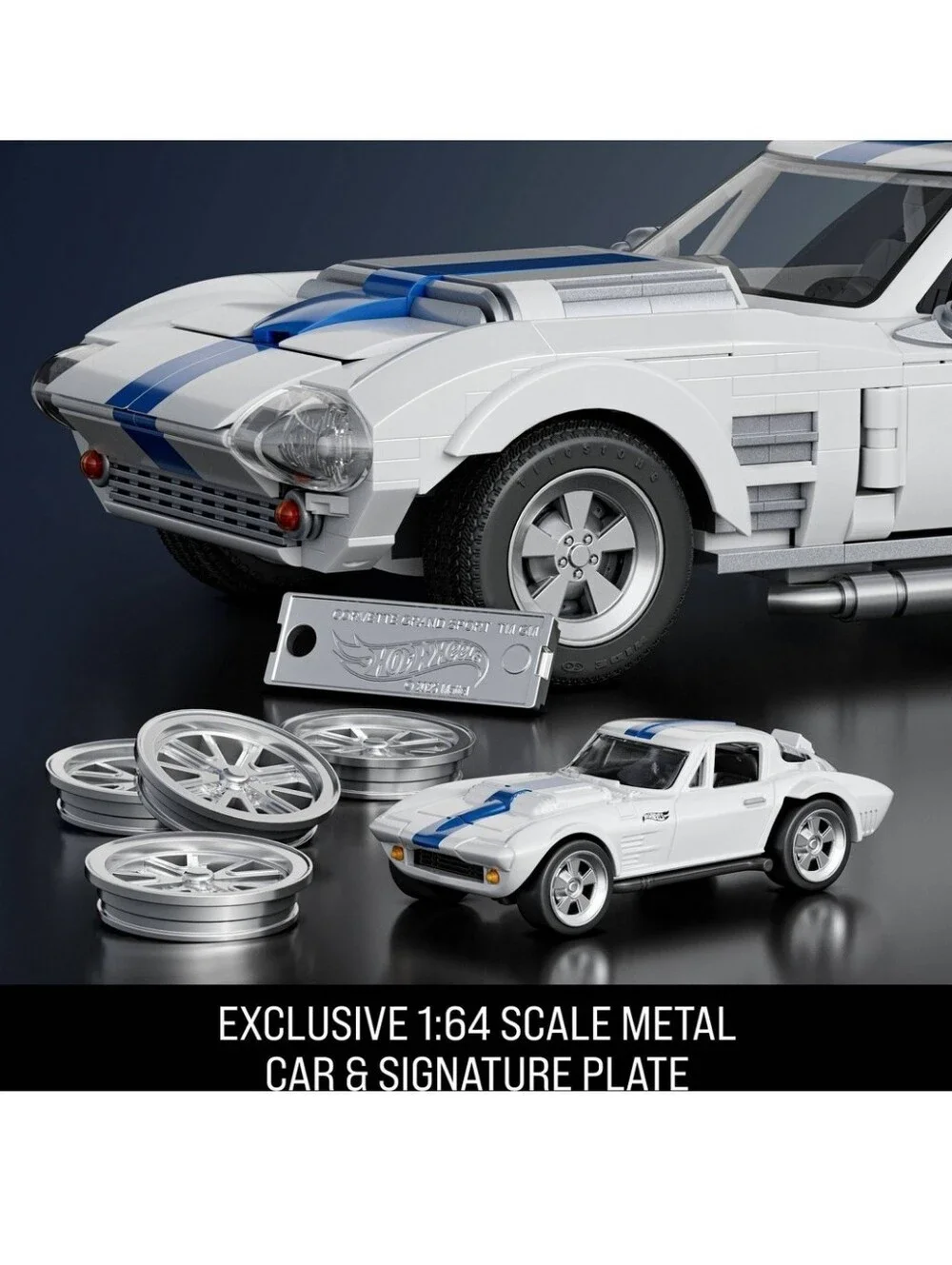 New!Hot Wheels Corvette Grand Sport Building Lego Set 918pcs Boyhoodcore Y2K Ret